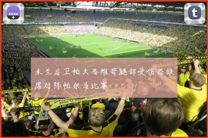 米兰后卫帕夫洛维奇腿部受伤恐缺席对阵帕尔马比赛